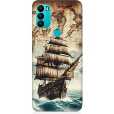 General Mobile Gm 21 Plus Uyumlu Haritada Yelkenli Macera  Desenli Silikon Kılıf