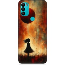 General Mobile Gm 21 Plus Uyumlu Balonlu Küçük Kız  Desenli Silikon Kılıf