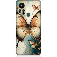 Infinix Hot 11S Uyumlu Zarif Kanatlı Kelebek  Desenli Silikon Kılıf