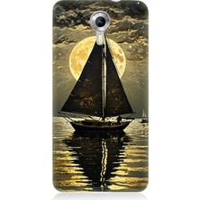 General Mobile Discovery 4g Uyumlu Altın Ayda Yelkenli  Desenli Silikon Kılıf