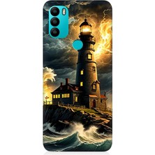General Mobile Gm 21 Plus Uyumlu Fırtınada Işık Kulesi  Desenli Silikon Kılıf