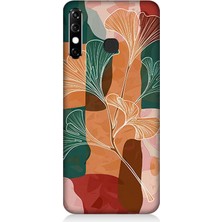 Infinix Hot 8 Uyumlu Soyut Yapraklı Kompozisyon  Desenli Silikon Kılıf