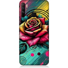 Infinix 5s Lite Uyumlu Neon Gül Renk Patlaması  Desenli Silikon Kılıf
