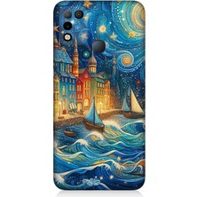 Infinix Hot 11 Play Uyumlu Masalsı Şehirde Geceler  Desenli Silikon Kılıf