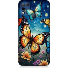 Infinix Hot 11 Play Uyumlu Renkli Kanatlı Kelebekler Uçuşu  Desenli Silikon Kılıf