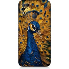 Infinix Hot 11 Play Uyumlu Tüylerinde Gurur Tavuskuşu  Desenli Silikon Kılıf