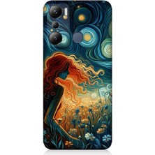 Infinix Hot 20I Uyumlu Yıldızlarla Uyuyan Kadın  Desenli Silikon Kılıf