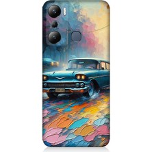 Infinix Hot 20I Uyumlu Renkli Yol Üzerinde Araba  Desenli Silikon Kılıf