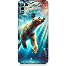 Infinix Hot 10 Play Uyumlu Suda Dans Eden Ayı  Desenli Silikon Kılıf