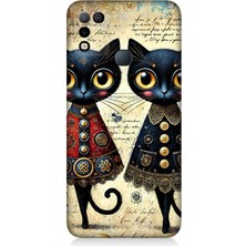 Infinix Hot 10 Play Uyumlu Dantel Elbiseli Kedi Dostluğu  Desenli Silikon Kılıf