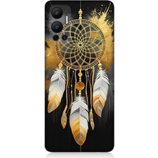 Infinix Hot 12 Uyumlu Siyaha Altın Düş Kapanı  Desenli Silikon Kılıf