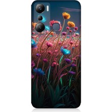 Infinix Hot 20I Uyumlu Gökkuşağı Çiçek Bahçesi  Desenli Silikon Kılıf