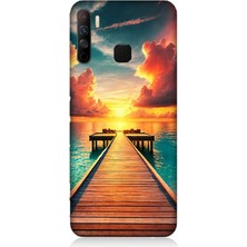 Infinix 5s Lite Uyumlu Gün Batımına Uzanan Iskele  Desenli Silikon Kılıf
