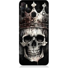 Infinix 5s Lite Uyumlu Taçlı Karanlık Kurukafa  Desenli Silikon Kılıf