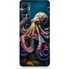 Infinix Hot 12 Uyumlu Derinliklerde Sekiz Kol Ahtapot  Desenli Silikon Kılıf