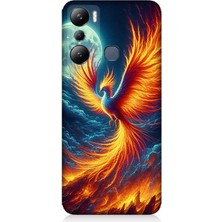 Infinix Hot 20I Uyumlu Ateşle Dans Eden Anka  Desenli Silikon Kılıf