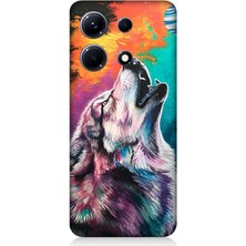 Infinix Note 30 Uyumlu Soyut Arka Planda Uluma  Desenli Silikon Kılıf