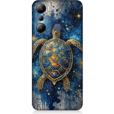 Infinix Hot 20I Uyumlu Samanyolu Altında Kaplumbağa  Desenli Silikon Kılıf