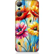 Infinix Hot 20 Uyumlu Bahar Esintisinde Renkli Papatyalar  Desenli Silikon Kılıf