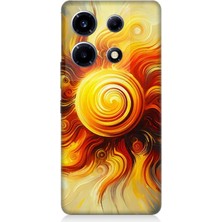 Infinix Note 30 Vip Uyumlu Alev Girdabında Güneş Patlaması  Desenli Silikon Kılıf