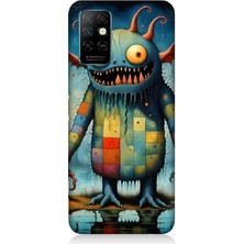 Infinix Note 8i Uyumlu Tuhaf Canavar Gülümsemesi  Desenli Silikon Kılıf