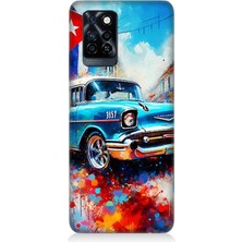 Infinix Note 10 Pro Uyumlu Küba Renklerinde Klasik Araba  Desenli Silikon Kılıf