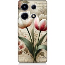 Infinix Note 30 Vip Uyumlu Yumuşak Fırça Lale Tonları  Desenli Silikon Kılıf
