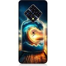 Infinix Zero 8 Uyumlu Kavanozda Güneşli Sahil  Desenli Silikon Kılıf