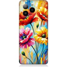 Omix X7 Uyumlu Bahar Esintisinde Renkli Papatyalar  Desenli Silikon Kılıf