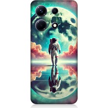 Infinix Note 30 Uyumlu Ay Yolu Astronot Yolculuğu  Desenli Silikon Kılıf