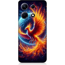 Infinix Note 30 Uyumlu Alevlerin Içinde Dönüşüm Anka Kuşu  Desenli Silikon Kılıf