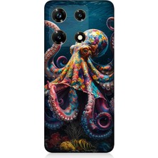 Infinix Note 30 Pro Uyumlu Derinliklerde Sekiz Kol Ahtapot  Desenli Silikon Kılıf