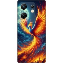 Infinix Zero 30 4g Uyumlu Ateşle Dans Eden Anka  Desenli Silikon Kılıf