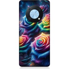 Huawei Nova Y90 Uyumlu Gökkuşağı Güllerin Patlaması  Desenli Silikon Kılıf