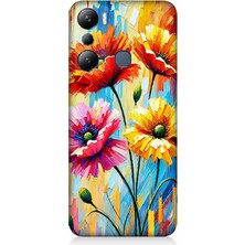 Infinix Hot 20I Uyumlu Bahar Esintisinde Renkli Papatyalar  Desenli Silikon Kılıf