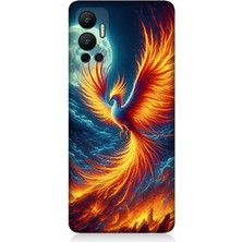 Infinix Hot 12 Uyumlu Ateşle Dans Eden Anka  Desenli Silikon Kılıf