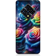 Infinix Zero 8 Uyumlu Gökkuşağı Güllerin Patlaması  Desenli Silikon Kılıf