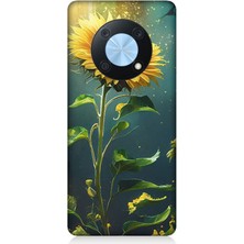 Huawei Nova Y90 Uyumlu Tek Başına Ayçiçeği  Desenli Silikon Kılıf