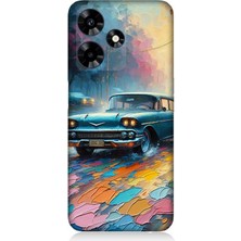 Infinix Hot 30 Uyumlu Renkli Yol Üzerinde Araba  Desenli Silikon Kılıf