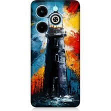 Infinix Hot 40I Uyumlu Işık Patlamasında Deniz Feneri  Desenli Silikon Kılıf