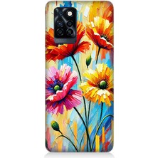 Infinix Note 10 Pro Uyumlu Bahar Esintisinde Renkli Papatyalar  Desenli Silikon Kılıf
