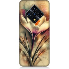 Infinix Zero 8 Uyumlu Soyut Çiçek Fırça Darbesi  Desenli Silikon Kılıf
