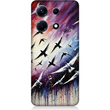 Infinix Note 30 Uyumlu Renk Yağmurunda Kuşlar Uçuşu  Desenli Silikon Kılıf