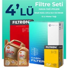 Filtron Volvo XC60 2.0 Dizel B4 Filtre Bakım Seti Shell Motor Yağlı (2019-2024) 4 Lü