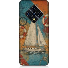 Infinix Zero 8 Uyumlu Retro Efekte Yelkenli Kompozisyonu  Desenli Silikon Kılıf