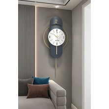Lacivert Lake Quartz Metal Duvar Saati, Şık ve Modern Tasarım