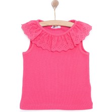 Hellobaby Kız Bebek Bluz Romantic Garden Bebe Yaka Atlet Kol Pembe