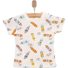 Hellobaby Erkek Bebek Basic Tişört Kaykay Desenli Bisiklet Yaka Kısa Kol Karışık Renkli