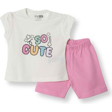 Hellobaby Baskılı 2 Ip Yenidoğan Kız Tshirt-Şort Kız Bebek