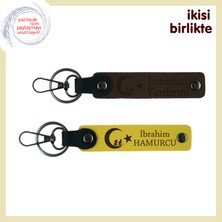 Cumhuriyet Ruhu Taşıyan Hediye – Çocuk ve Ayyıldız Temalı Anahtarlık Seti, Koyu Kahve-Sarı